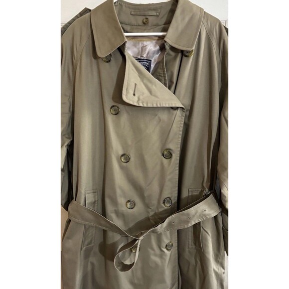 VTG Burberrys Beige Trench Coat 100% Wool Liner Removable Nova Check Mens 42Long - Picture 7 of 16